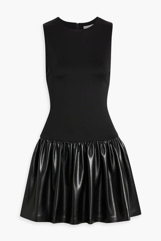 ALICE + OLIVIA ELLA FLUTED JERSEY-PANELED MINI DRESS - Size 8