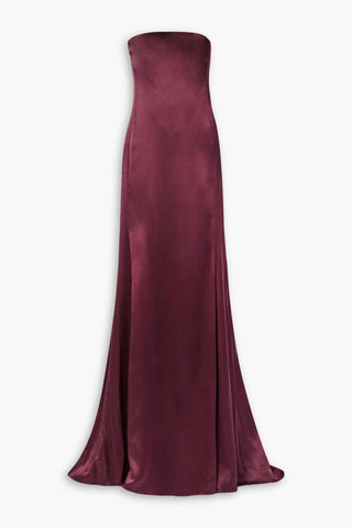 NILI LOTAN ESMEE STRAPLESS SILK-SATIN GOWN - Size 8