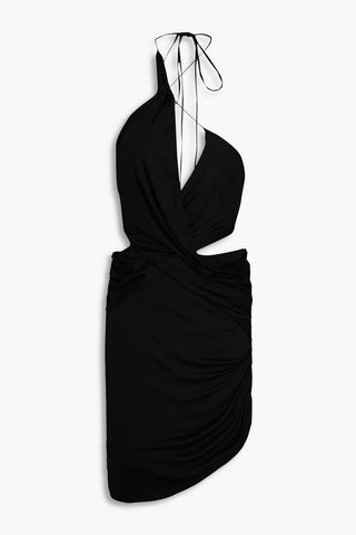GAUGE81 MOLOS ASYMMETRIC CUTOUT DRAPED MODAL MINI DRESS - Size L