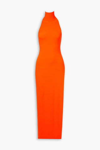 NORMA KAMALI STRETCH-JERSEY TURTLENECK MIDI DRESS - Size 34