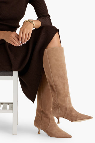 STUART WEITZMAN NAOMI 50 SUEDE KNEE BOOTS - Size 7.5