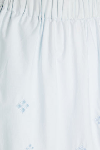 GANNI ASYMMETRIC BRODERIE ANGLAISE COTTON MIDI SKIRT - Size 40