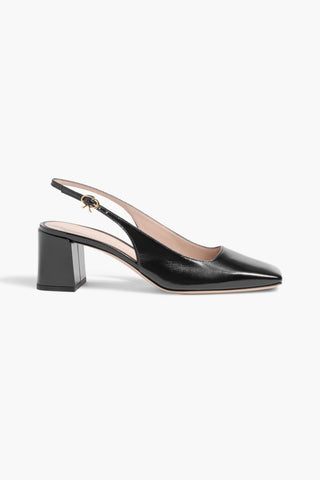 GIANVITO ROSSI FREEDA 55 LEATHER SLINGBACK PUMPS - Size 39