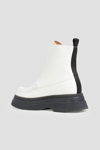 GANNI LEATHER PLATFORM ANKLE BOOTS - Size 37