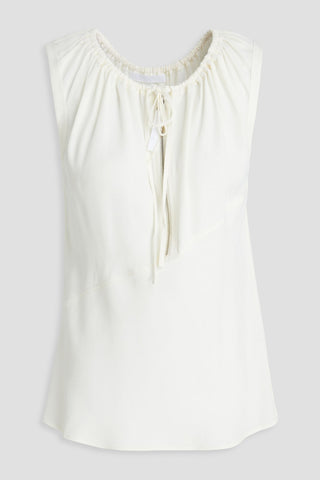 HELMUT LANG GATHERED TWILL TOP - Size XXS