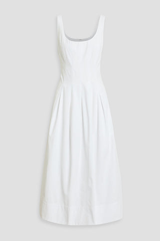 PROENZA SCHOULER SHELBY PLEATED COTTON-POPLIN MIDI DRESS - Size 2