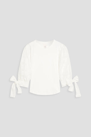 CINQ À SEPT CARLIE ORGANZA-JACQUARD AND STRETCH-COTTON JERSEY TOP - Size S