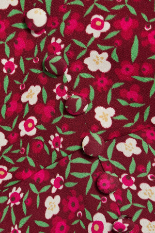 SALONI MARGOT FLORAL-PRINT CREPE MINI DRESS - Size 10