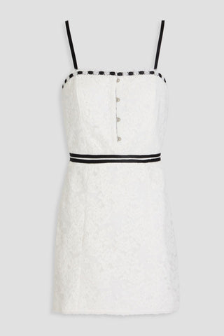 ALICE + OLIVIA MATILDA SATIN-TRIMMED CORDED LACE MINI DRESS - Size 2