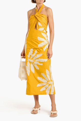JOHANNA ORTIZ CHIRICAHUA PRINTED COTTON-POPLIN HALTERNECK MIDI DRESS - Size 2