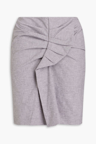 ISABEL MARANT INES HOUNDSTOOTH COTTON AND LINEN-BLEND MINI SKIRT - Size 36