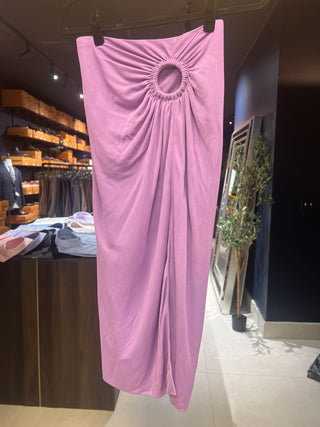 Tom Ford Draped Jersey Ruched O-Ring Maxi Skirt