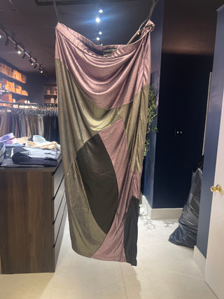 Tom Ford Multicolor Silk Draped Panel Skirt