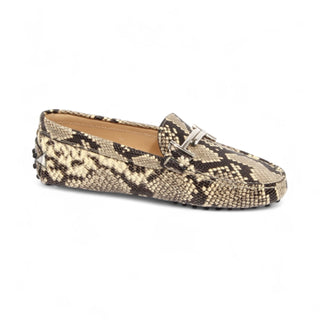 Tod's Women's Snakeskin Print T-Bar Driving Shoes