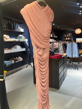 Tom Ford Dusty Pink Knit Ruched Draped Maxi Dress