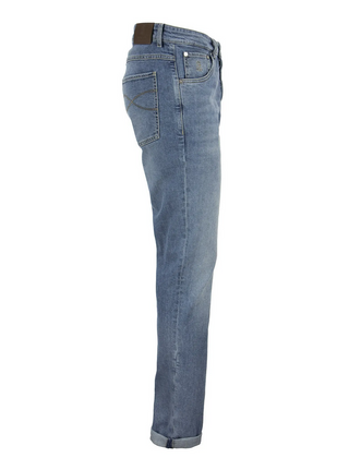 Brunello Cucinelli Light Wash Used Denim Jeans with Cuffed Hem