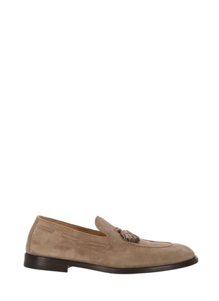 Brunello Cucinelli Suede Tassel Loafers Taupe