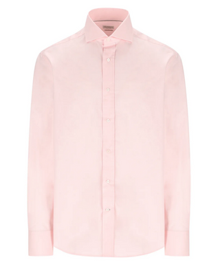 Brunello Cucinelli Cotton Point-Collar Dress Shirt Pale Pink