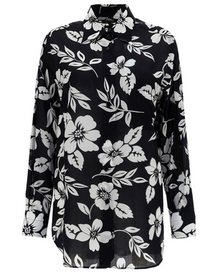 Tom Ford Silk Floral Print Long Sleeve Shirt