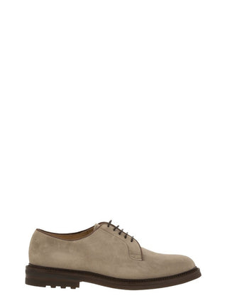 Brunello Cucinelli Suede Derby Shoes with Lug Sole