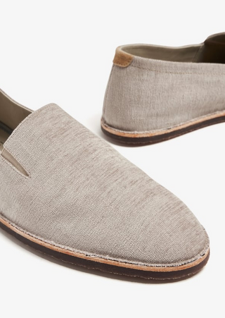Brunello Cucinelli Textured Linen Blend Slip-On Espadrilles Light Grey