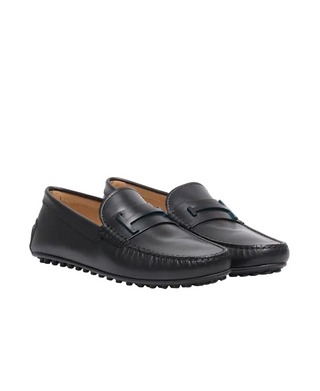 Tods Mens Leather Gommino Loafers in Black