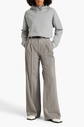 NILI LOTAN FLAVIE COTTON AND LINEN-BLEND TWILL WIDE-LEG PANTS - Size 4
