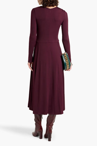 DEREK LAM ISABELLA RUCHED STRETCH-JERSEY MIDI DRESS - Size XS