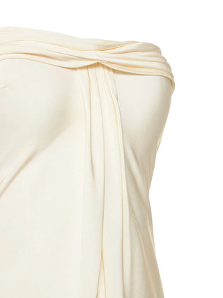 Tom Ford Silk Twisted Bust White Column Gown