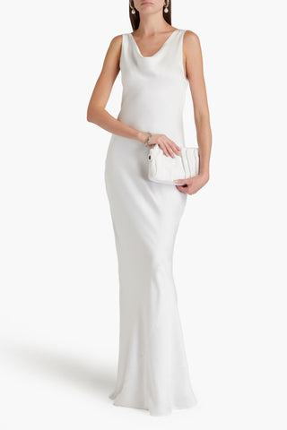 NORMA KAMALI DRAPED SATIN-CREPE GOWN - Size 40