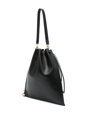 Tom Ford Leather Drawstring Bucket Bag with Gold-Tone Hardware