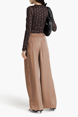 STINE GOYA CIARA PLEATED SATIN-TWILL WIDE-LEG PANTS - Size S