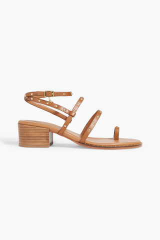 MAJE STUDDED LEATHER SANDALS - Size 39