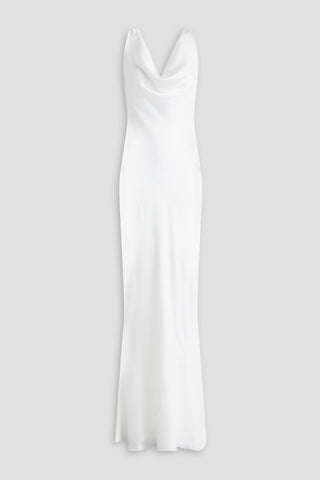 NORMA KAMALI DRAPED SATIN-CREPE GOWN - Size 40