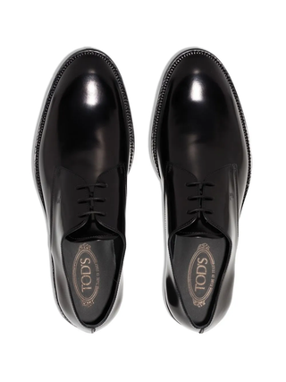 Tods Polished Leather Lace-Up Derby Shoes