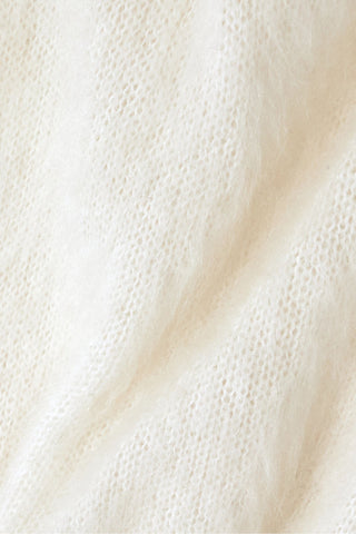 BALMAIN DRAPED CRYSTAL-EMBELLISHED MOHAIR-BLEND SWEATER - Size 38