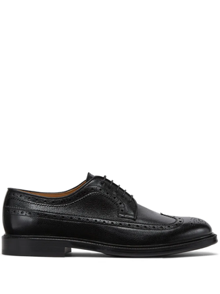 Brunello Cucinelli Grained Leather Wingtip Derby Brogues Black