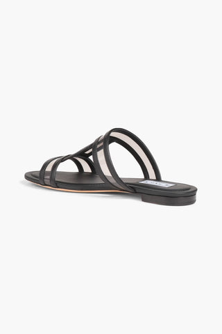 TOD'S DOUBLE T LEATHER AND PVC SANDALS - Size 36.5