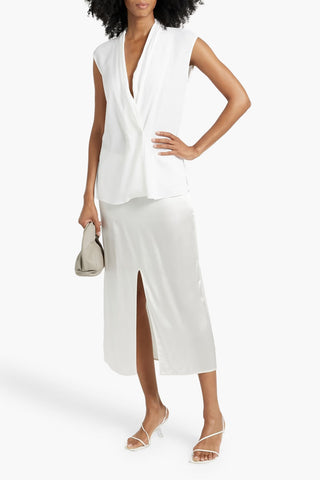 ANOTHER TOMORROW DRAPED CREPE TOP - Size 46