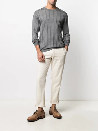 Brunello Cucinelli Ribbed Knit Round-Neck Raglan Sweater