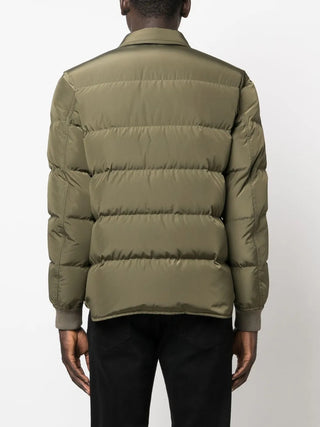 Tom Ford Nylon Padded Down Shirt Jacket in Olive Green