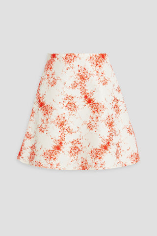 VALENTINO GARAVANI FLORAL-PRINT COTTON AND SILK-BLEND TWILL MINI SKIRT - Size 38
