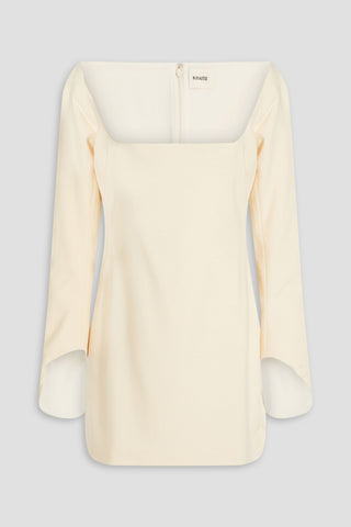 KHAITE TATE BUTTON-DETAILED WOVEN MINI DRESS - Size 2