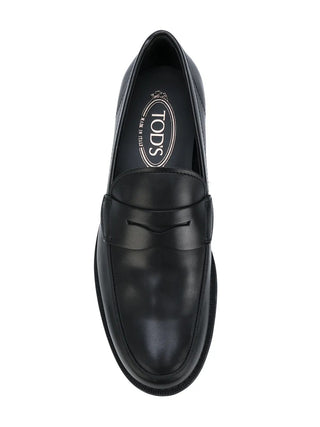 Tods Tod's Black Leather Penny Loafers