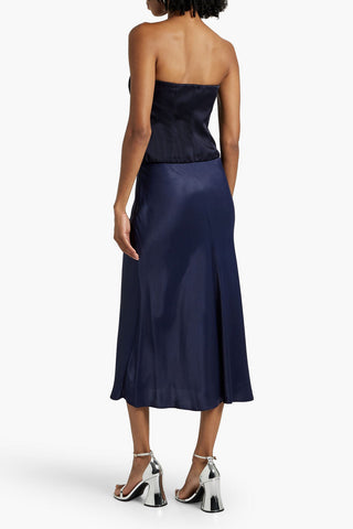 BRUNELLO CUCINELLI STRAPLESS SATIN-CREPE TOP - Size S
