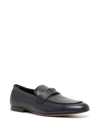 Tods Smooth Leather T-Bar Loafers in Blue