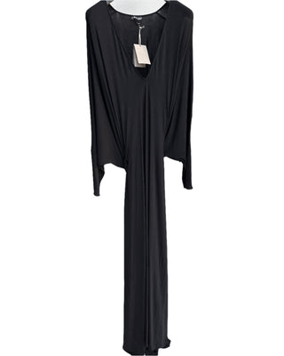 Tom Ford Draped Jersey V-Neck Kaftan in Black