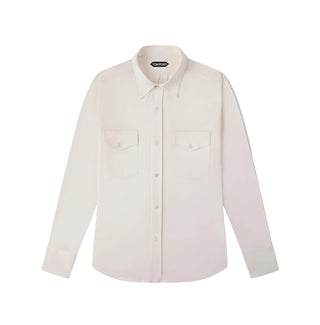 Tom Ford Men's 100% Silk Ivory Button Down Dress Casual Shirt