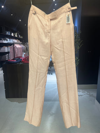 Tom Ford Textured Pink Straight-Leg Trousers with Buckle Side-Adjusters