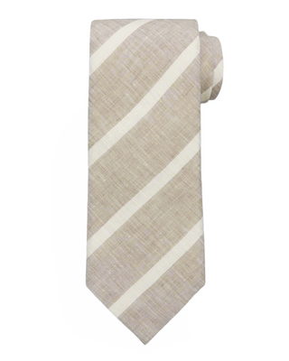 Brunello Cucinelli Linen Blend Striped Necktie